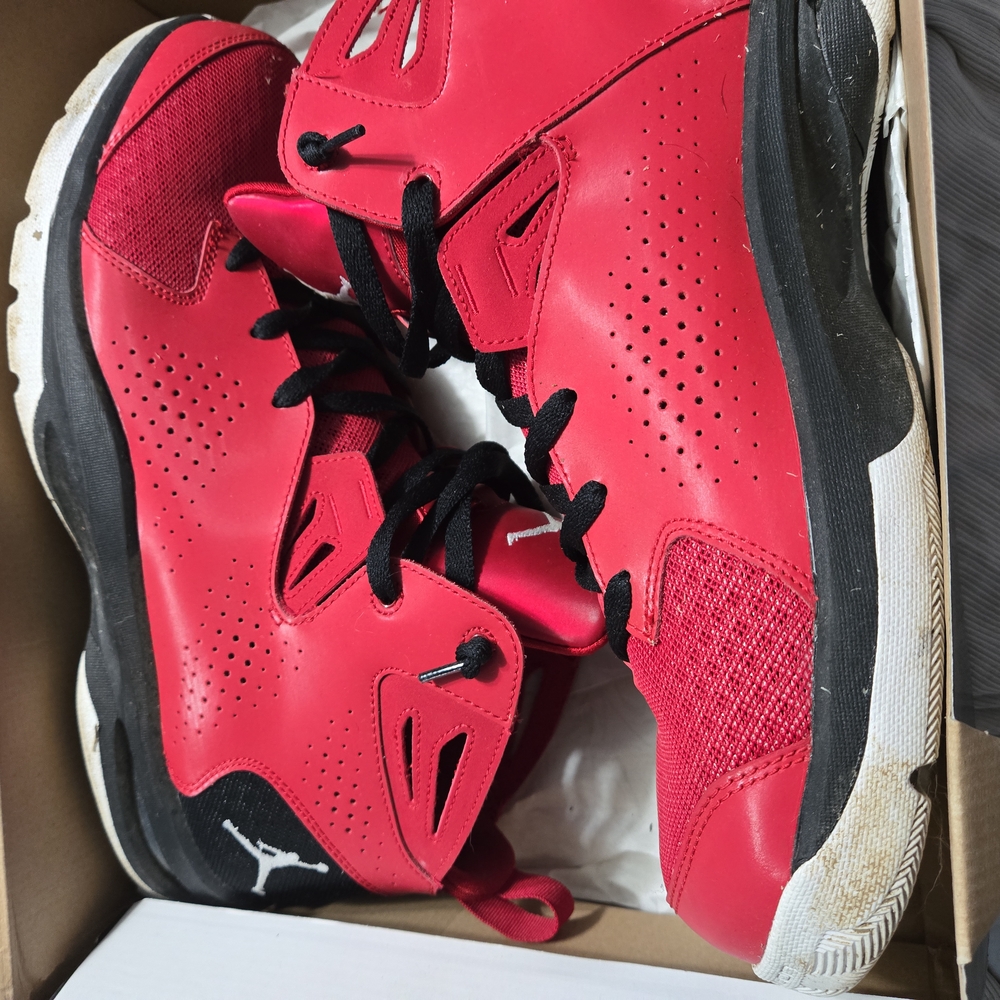 Jordan Red and Black Sneakers